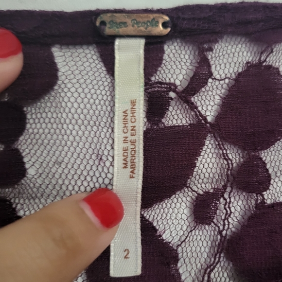 Free People Lace Plum Dress size 2 - Picture 5 of 7